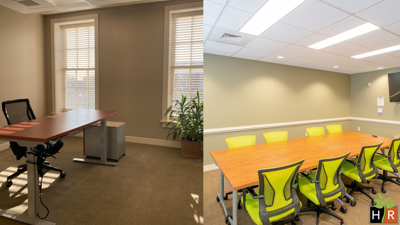 What is the difference between a shared office and a private office?