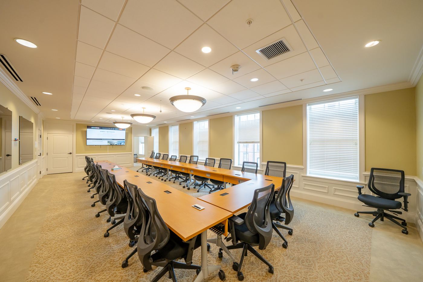 twenty-two-person boardroom tables set in a u shape in west chester pa